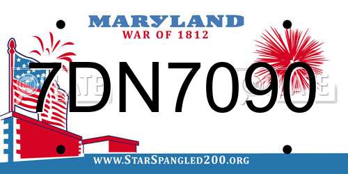 7DN7090 Maryland License Plate