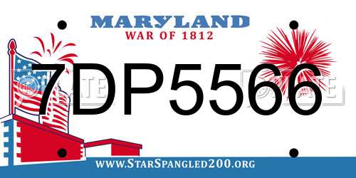7DP5566 Maryland License Plate