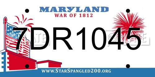 7DR1045 Maryland License Plate