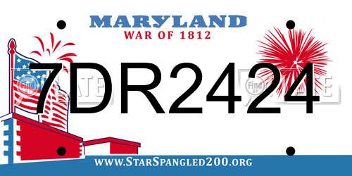 7DR2424 Maryland License Plate