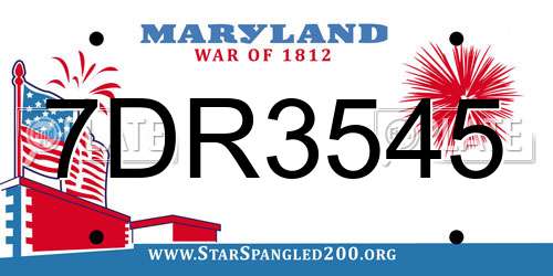 7DR3545 Maryland License Plate