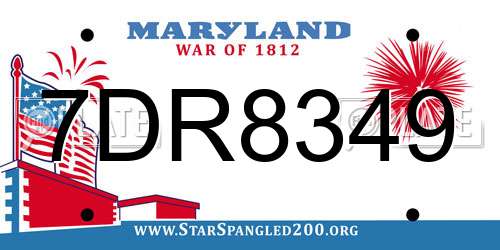 7DR8349 Maryland License Plate