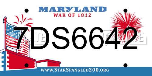 7DS6642 Maryland License Plate