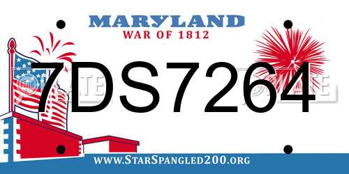 7DS7264 Maryland License Plate