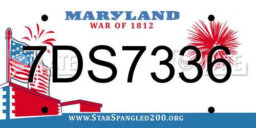 7DS7336 Maryland License Plate