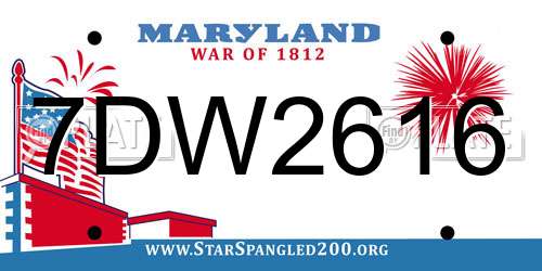 7DW2616 Maryland License Plate