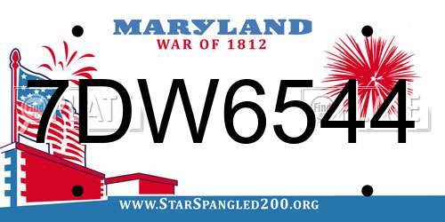 7DW6544 Maryland License Plate