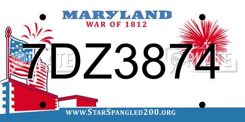 7DZ3874 Maryland License Plate
