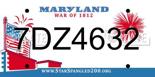 7DZ4632 Maryland License Plate