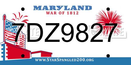 7DZ9827 Maryland License Plate
