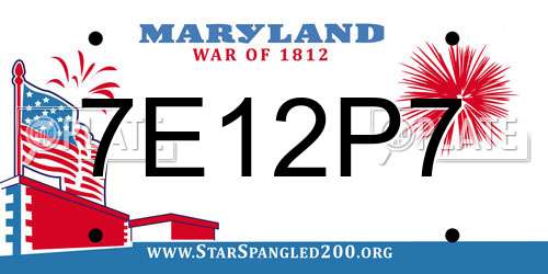 7E12P7 Maryland License Plate