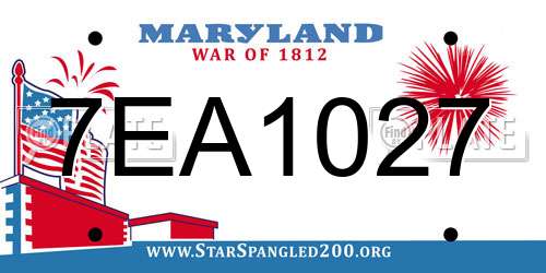 7EA1027 Maryland License Plate