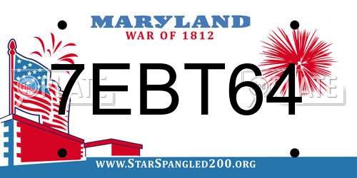 7EBT64 Maryland License Plate