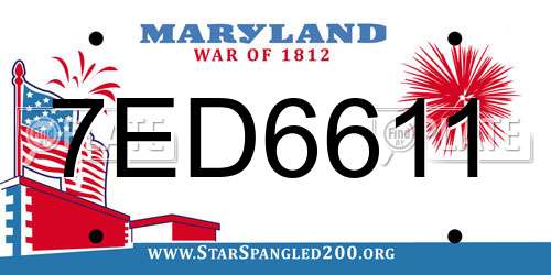 7ED6611 Maryland License Plate