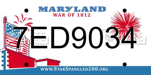 7ED9034 Maryland License Plate