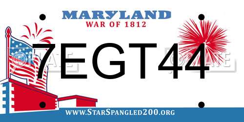 7EGT44 Maryland License Plate