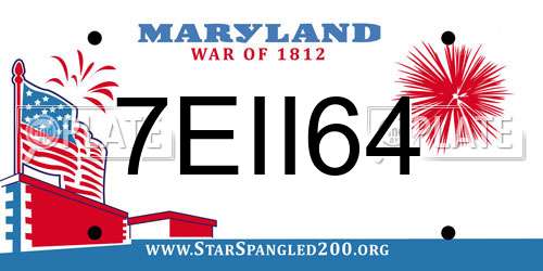 7EII64 Maryland License Plate