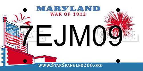 7EJM09 Maryland License Plate