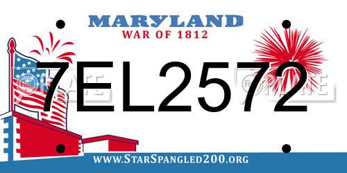 7EL2572 Maryland License Plate