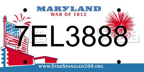 7EL3888 Maryland License Plate