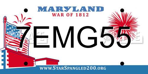 7EMG55 Maryland License Plate