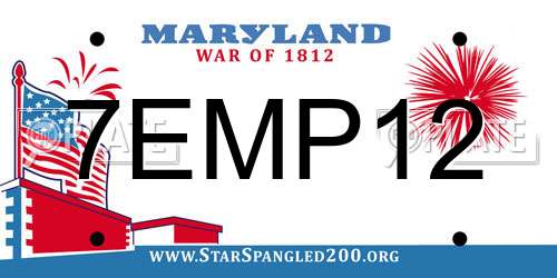 7EMP12 Maryland License Plate