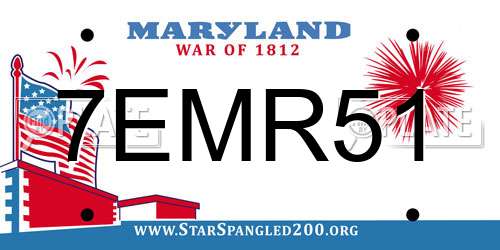 7EMR51 Maryland License Plate