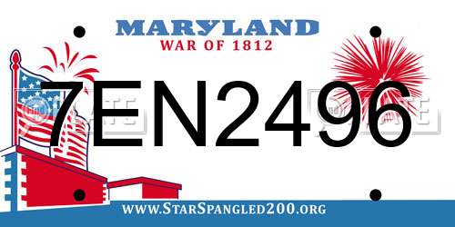 7EN2496 Maryland License Plate