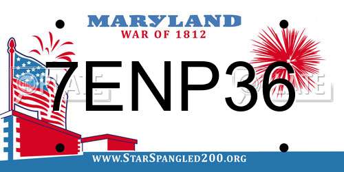 7ENP36 Maryland License Plate