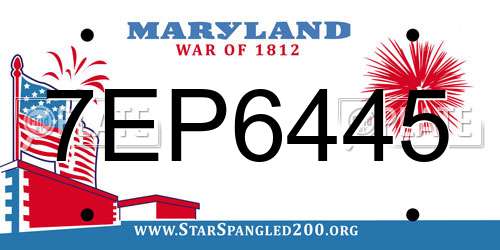 7EP6445 Maryland License Plate