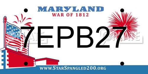 7EPB27 Maryland License Plate