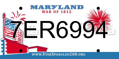 7ER6994 Maryland License Plate