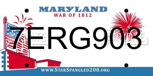 7ERG903 Maryland License Plate