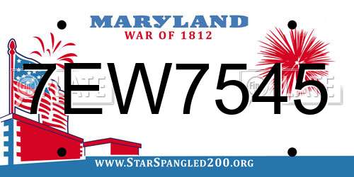 7EW7545 Maryland License Plate