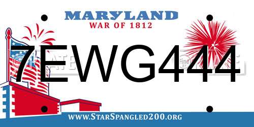 7EWG444 Maryland License Plate