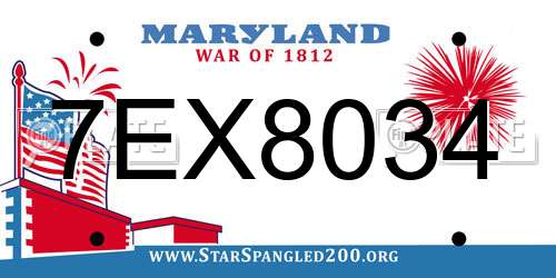 7EX8034 Maryland License Plate