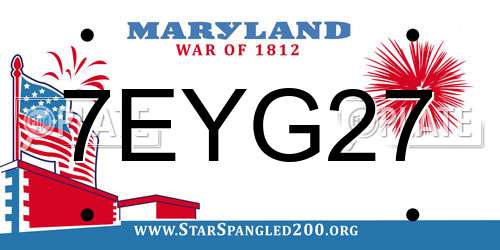 7EYG27 Maryland License Plate