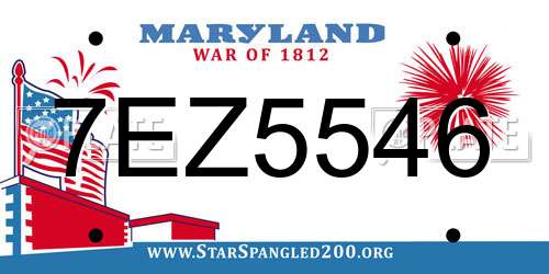 7EZ5546 Maryland License Plate