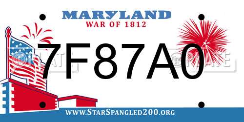 7F87A0 Maryland License Plate