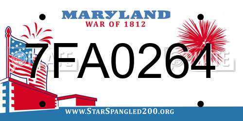 7FA0264 Maryland License Plate