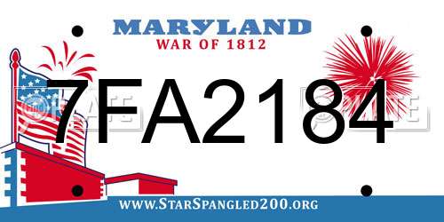 7FA2184 Maryland License Plate