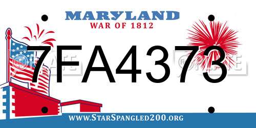 7FA4373 Maryland License Plate
