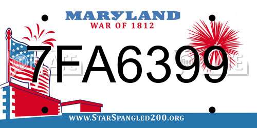 7FA6399 Maryland License Plate