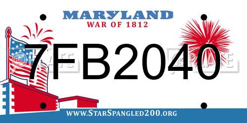 7FB2040 Maryland License Plate
