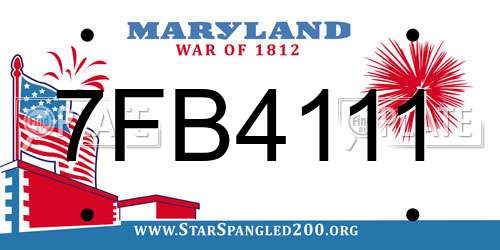 7FB4111 Maryland License Plate