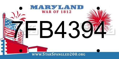 7FB4394 Maryland License Plate