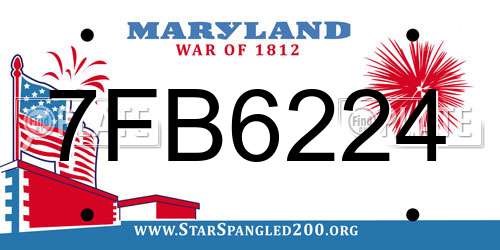 7FB6224 Maryland License Plate