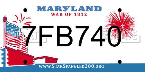7FB740 Maryland License Plate