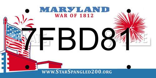 7FBD81 Maryland License Plate