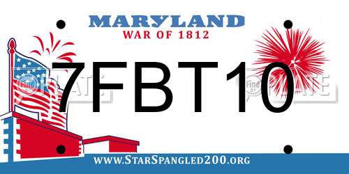 7FBT10 Maryland License Plate